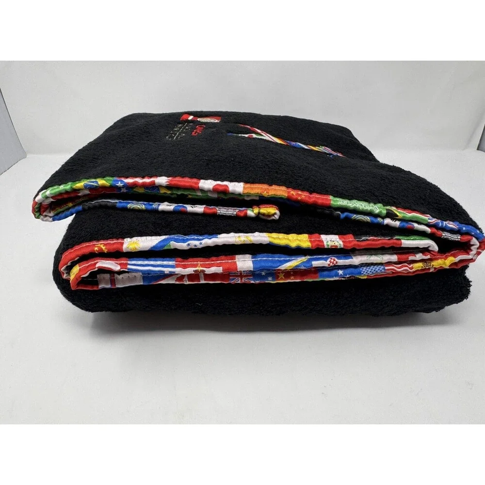 Omega Mission Hills World Cup Golf Towel Black 100x200cm Brand New